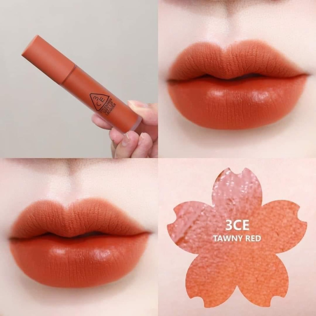 Son 3ce Velvet Lip Tint Chính Hãng Màu Đỏ Cam CHILDLIKE , Màu Cam Đất TAWNY RED