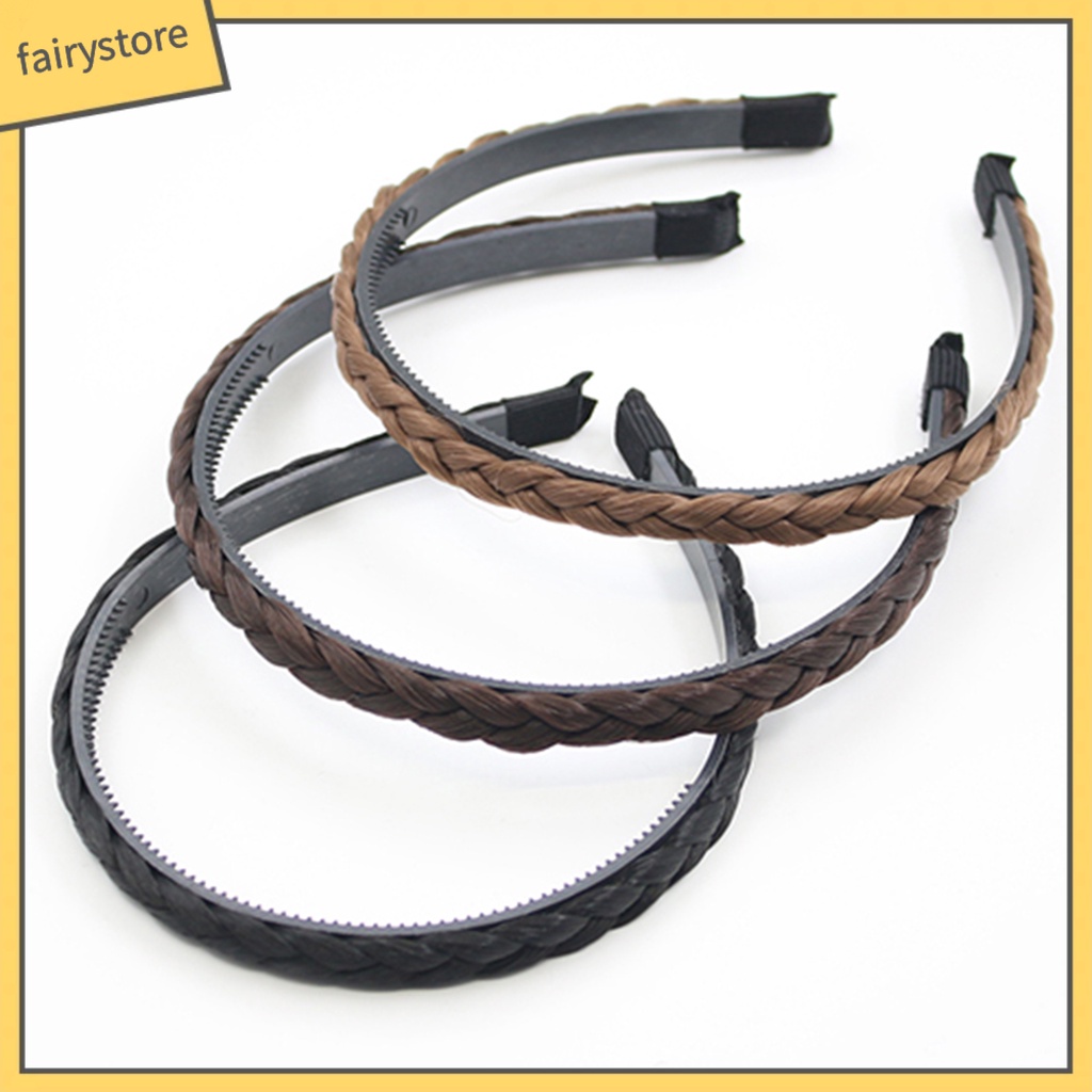 Băng Đô Cài Tóc Giả Bằng Sợi Tổng Hợp Màu Trơn Thời Trang Dự Tiệc