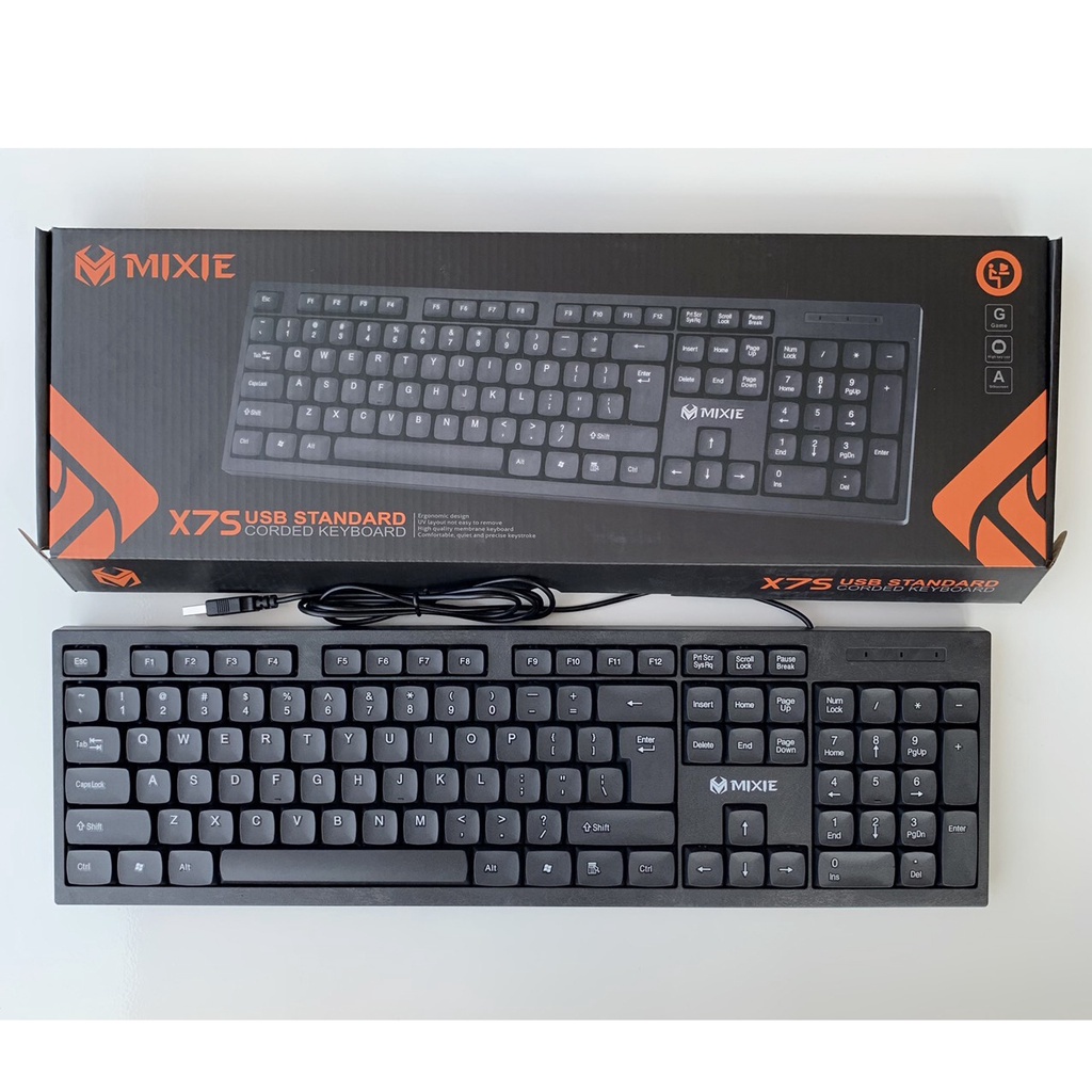 Combo Bàn phím và chuột máy tính có dây MIXIE X7s, Chuột máy tính X2 - Chính hãng - Bảo hành 1 năm