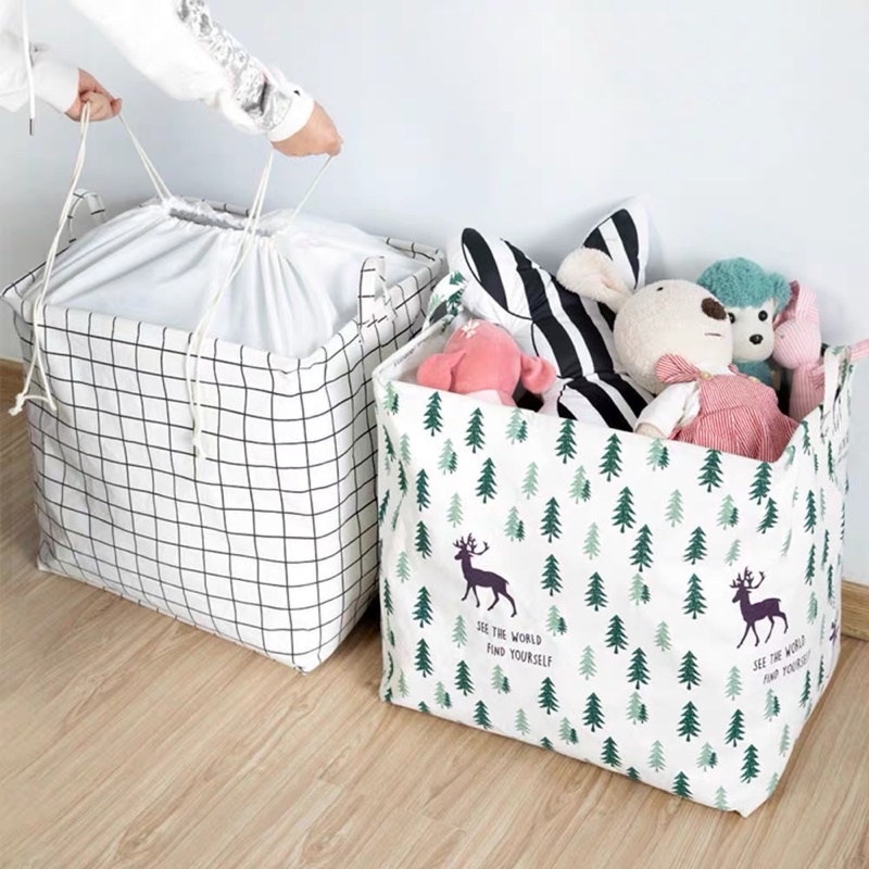 Túi Vải Đựng Quần Áo Chăn Màn Thông Minh , Giỏ Đựng Đồ Gấp Gọn Tiện Lợi