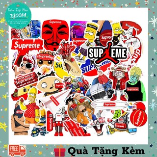 Sticker SUPREME🌸FREE SHIP🌸50 Miếng Dán Hình Supreme Chống Nước Hình Dán Mũ Bảo Hiểm Laptop Điện Thoại Vali