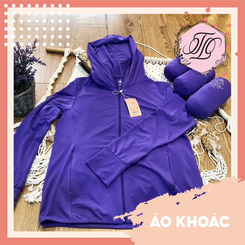 Áo khoác chống nắng thun Nhật siêu mát màu tím than TK06