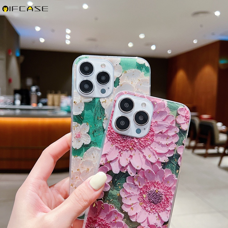 Ốp Điện Thoại Epoxy Mềm Hình Hoa Hướng Dương Nhiều Màu Sắc Lấp Lánh Cho iPhone 13 12 Mini 13 12 Pro Max