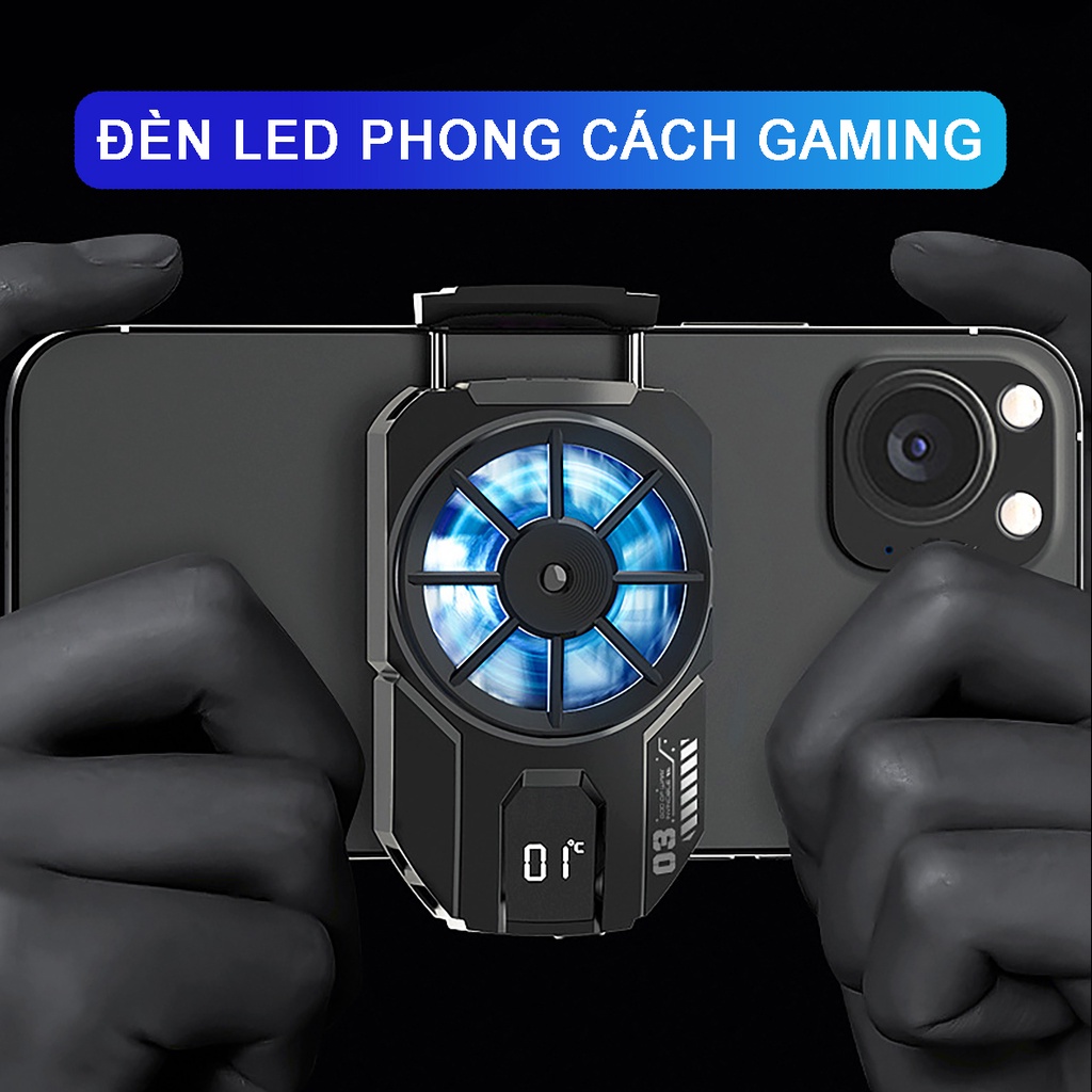 Quạt tản nhiệt điện thoại sò lạnh MEMO DLA3 gaming đèn led RGB làm lạnh nhanh chơi game pubg FreeFrie liên quân mobile