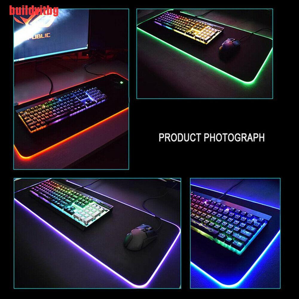 {buildvitbg}Large RGB Colorful LED Lighting Gaming Mouse Pad Mat 800*300mm for PC Laptop GVQ