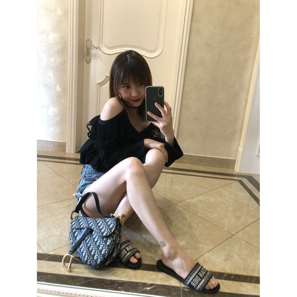 Dép Cao Su Thêu Họa Tiết Thời Trang Cho Nữ Size 34-42