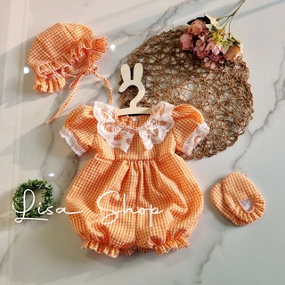 [ CÓ QUÀ 💝 + FREESHIP⚡️] Body áo liền quần thôi nôi, đầy tháng cho bé sơ sinh + Tặng kèm mũ và giày vải
