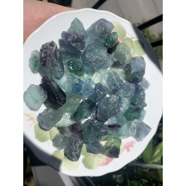 120g Green blue flourite size handmade