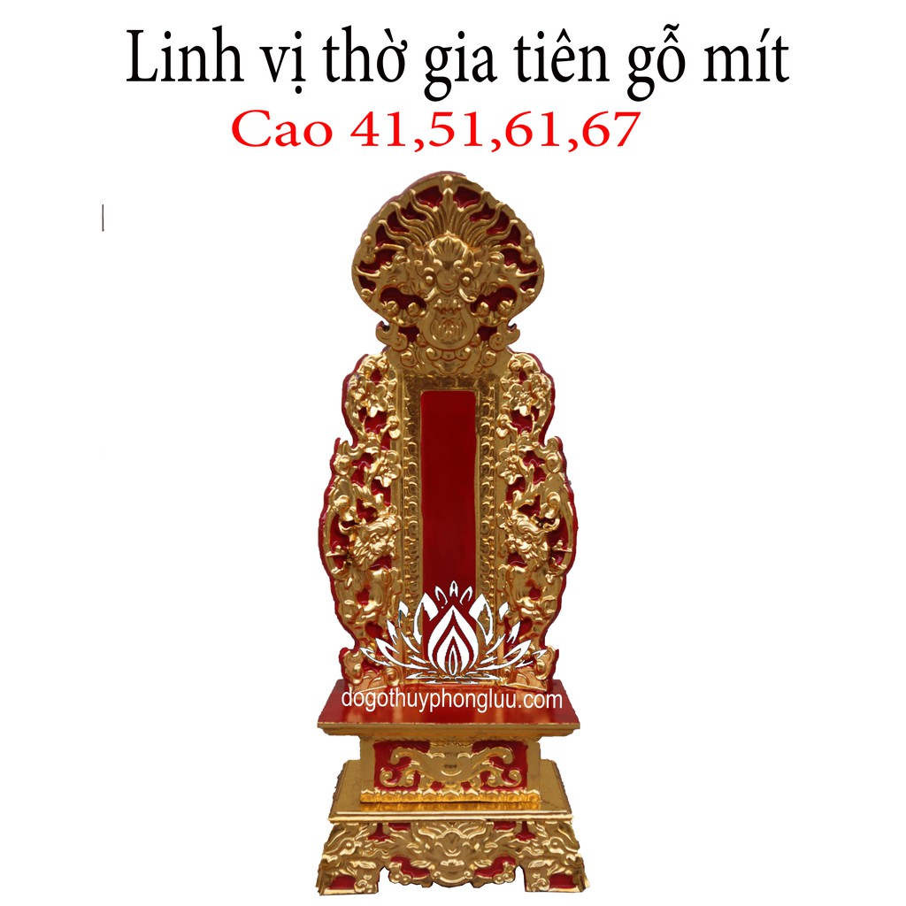 Bài vị thờ gia tiên-Linh vị thờ-long vị gỗ mít 4 cỡ 41,51,61,67