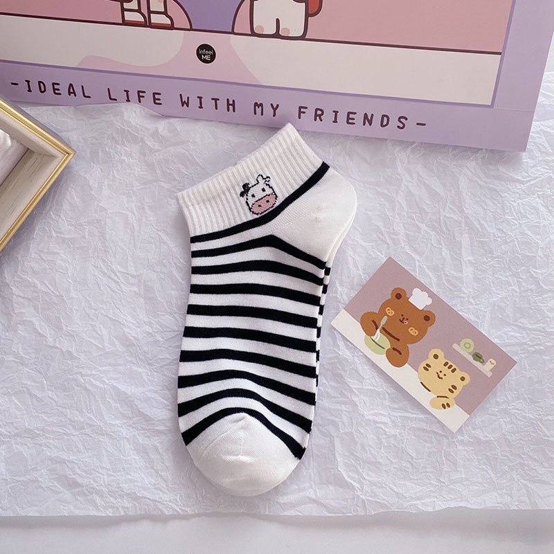 Tất Nữ Cổ Ngắn Phong Cách Hàn Quốc Họa Tiết Dễ Thương, Cute, Đáng Yêu Dễ Phối Đồ Họa Tiết Panda