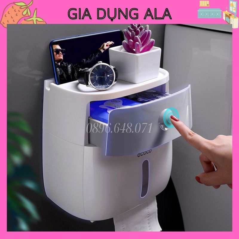 Hộp Đựng Giấy Vệ Sinh Dán Tường Nhà Tắm, Giá Để Giấy Vệ Sinh 2 Trong 1 Chống Thấm Nước Sang Trọng