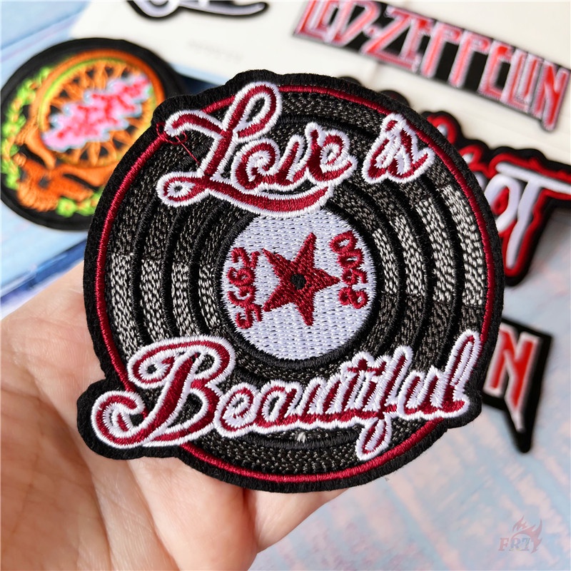 ☸ Miếng Vá Ủi Hình Ban Nhạc Rock Let's Rock N Roll ☸ 1 Miếng Dán Patch Với Họa Tiết Thêu Theo Phong Cách Hip Hop