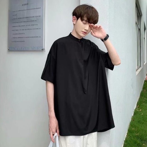 bông áo phông ifashion phong cách Hàn Quốc Áo thun lụa oversize áo phông nam unisex simple tiếng Nhật áo phông form rộng