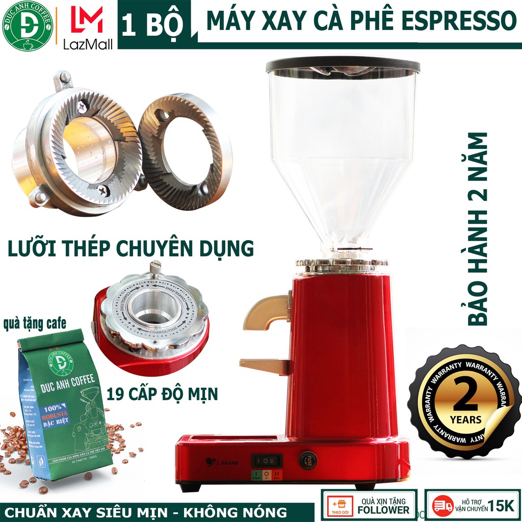 Máy xay cà phê chuẩn Espresso L-Beans L919L xay nghiền có điều chỉnh độ mịn từ ph - phù hợp cho gia đình, công sở