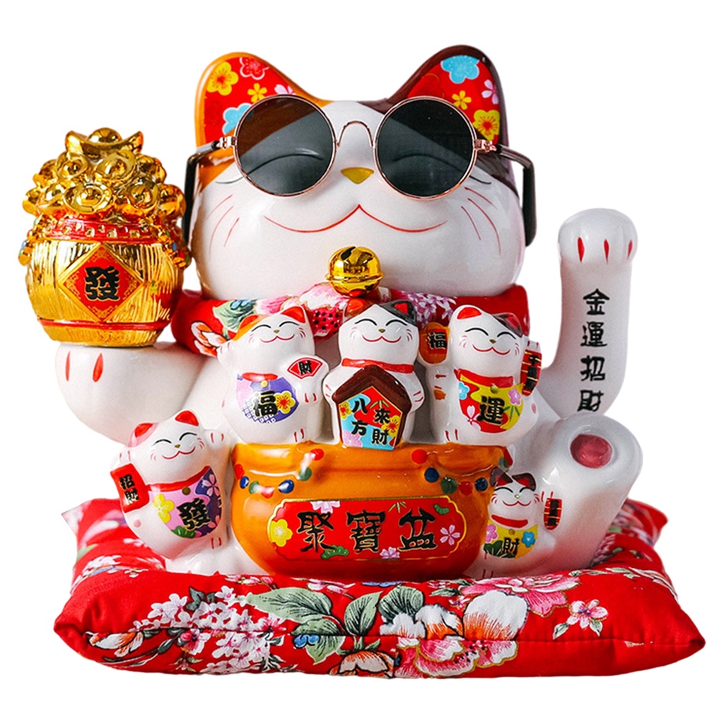 [COD] 2022 Con mèo may mắn Trang trí Con heo đất Món quà con mèo may mắn Năm mới Chúc may mắn Trang trí nội thất Món quà thủ công