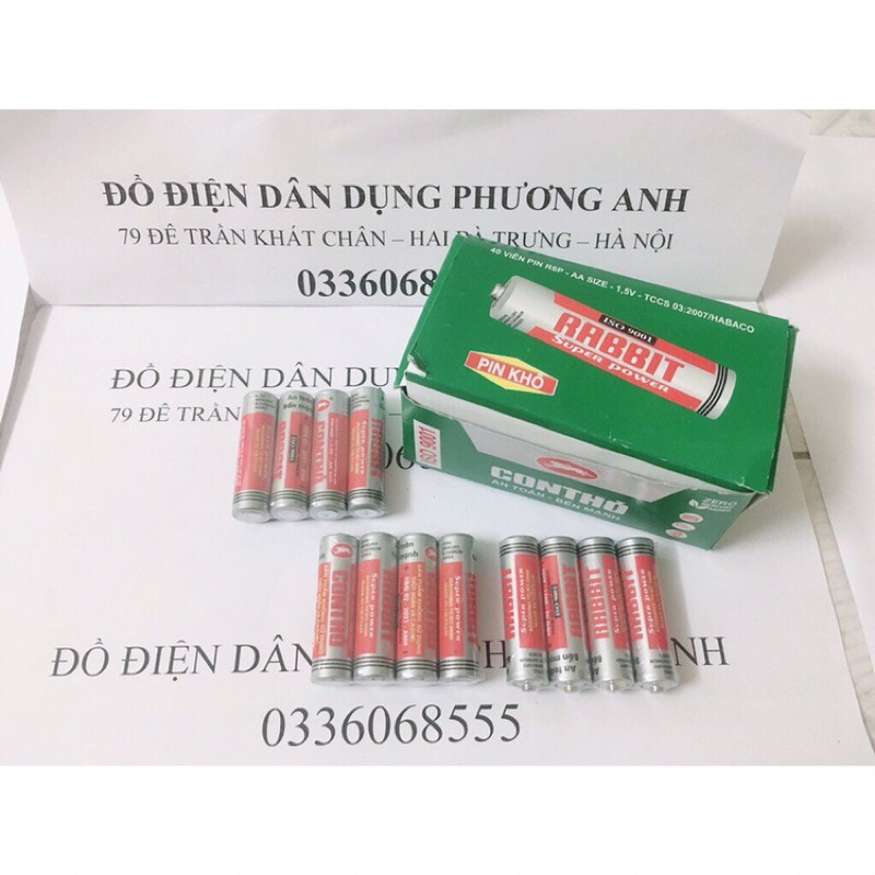 Vỉ 4 pin tiểu khô con thỏ AAA-1,5V