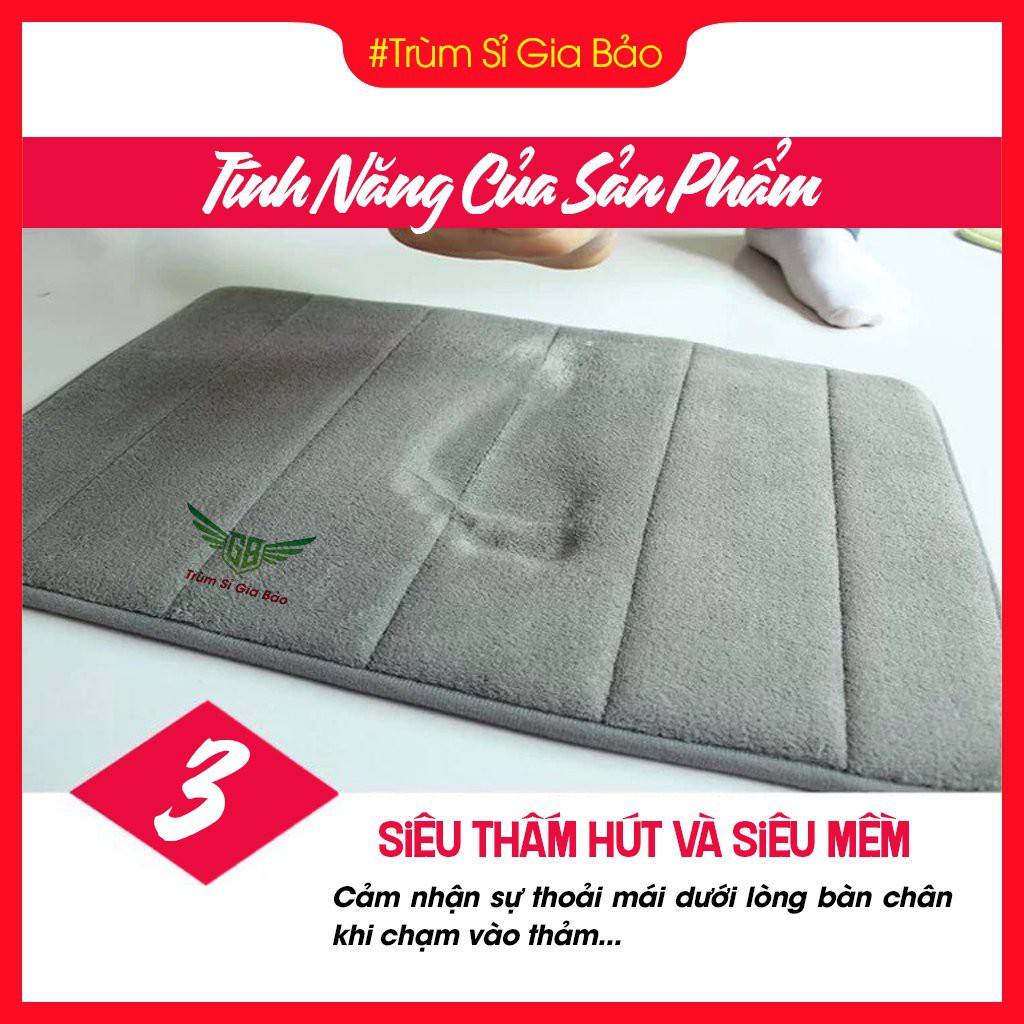 Thảm trải sàn siêu thấm hút , thảm lau chùi chân phòng khách - bếp - ngủ - nhà vệ sinh chống trơn trượt , hôi chân