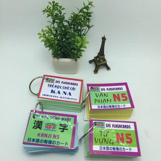 Bộ thẻ học tiếng nhật N5 (4 xấp có kana)