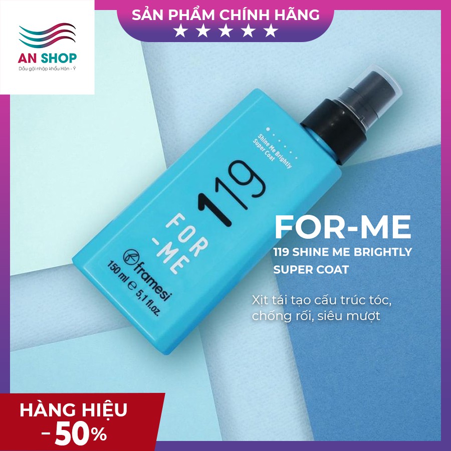 Xịt tái tạo cấu trúc tóc phục hồi hư tổn chống rối khô xơ dưỡng siêu mượt chăm sóc tóc FOR-ME 119 BRIGHTLY SUPER COAT