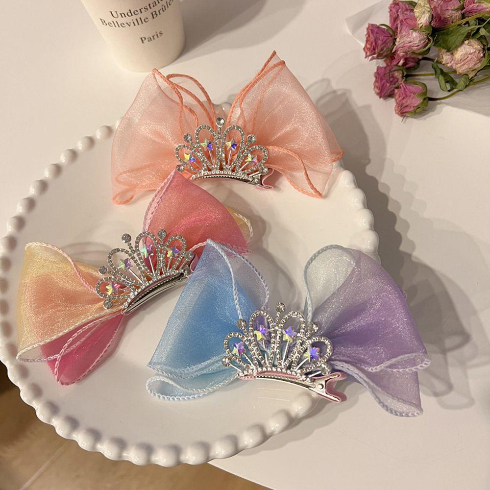 Kẹp Tóc Hình Nơ / Vương Miện Màu Ngà Phong Cách Retro Dễ Thương|Dây Buộc Tóc Chiffon Nhiều Màu Phong Cách Hàn Quốc