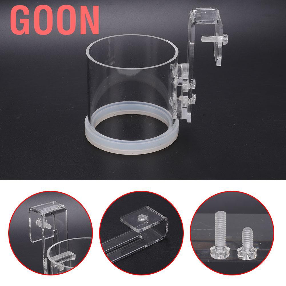 Vòng nổi cho cá ăn bằng acrylic trong suốt dạng cốc có móc gắn bể cá