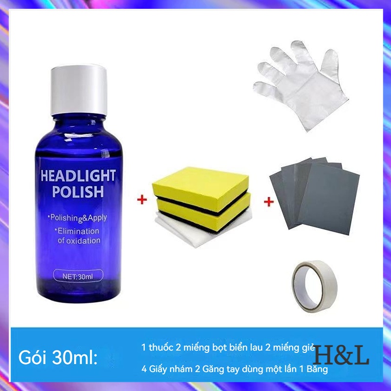 Bình xịt phủ đánh bóng đèn pha ô tô chống ố vàng dung tích 10ml 30ml H&amp;L