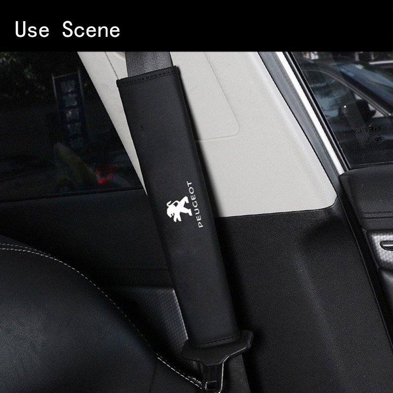 Set 2 vỏ bọc đệm dây đai an toàn ghế ngồi xe hơi da cho PEUGEOT 308 206 208 3008 508 408 207 406 405 407 2008 5008 306