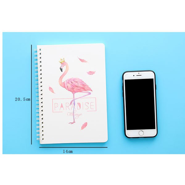 Sổ lò xo hồng hạc, sổ Flamingo loại to 20,5cm x 14cm