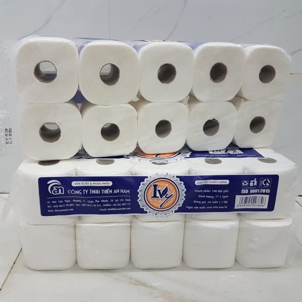 Giấy vệ sinh có lõi không lõi Ivy 10 cuộn siêu rẻ