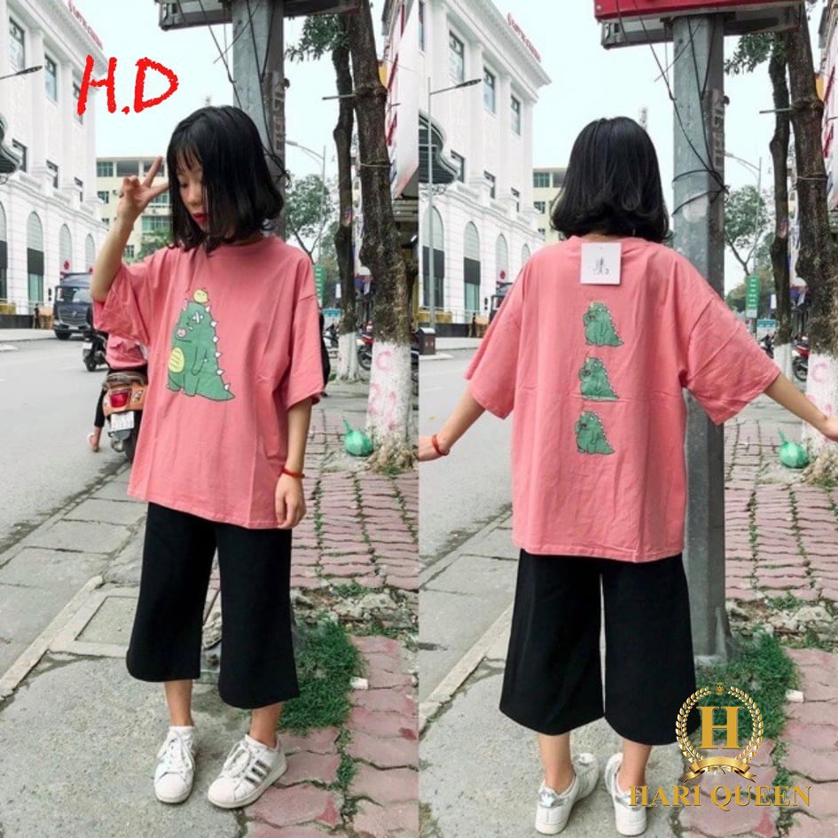 [FREESHIP ĐƠN TỪ 50K] Sét áo khủng long + quần ống rộng lửng HDA0420