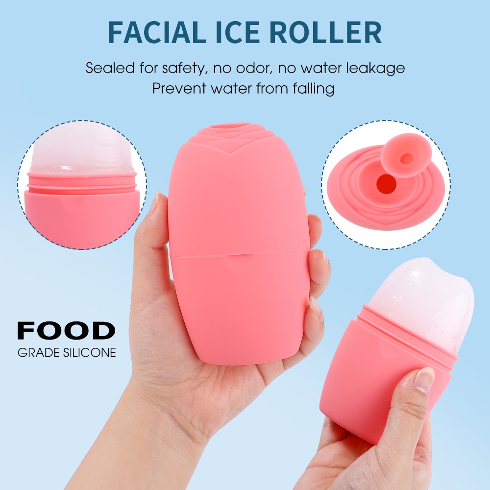 Cây Lăn Đá Bằng Silicone Cấp Thực Phẩm Tái Sử Dụng Được Làm Dịu Da Mặt / Dụng Cụ Làm Sáng Da Đa Năng