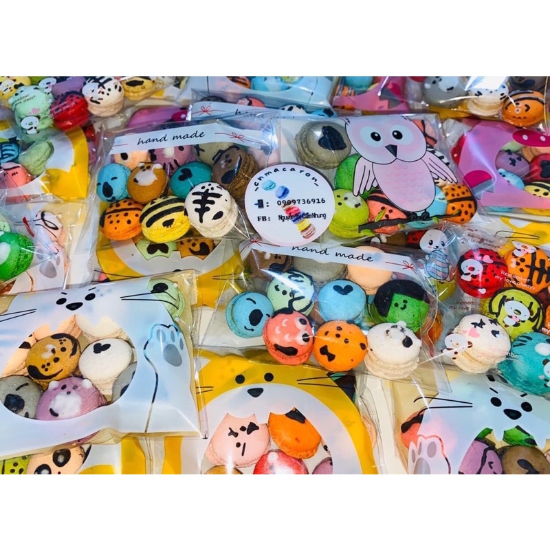 TÚI 10 BÁNH MACARON THÚ MINI