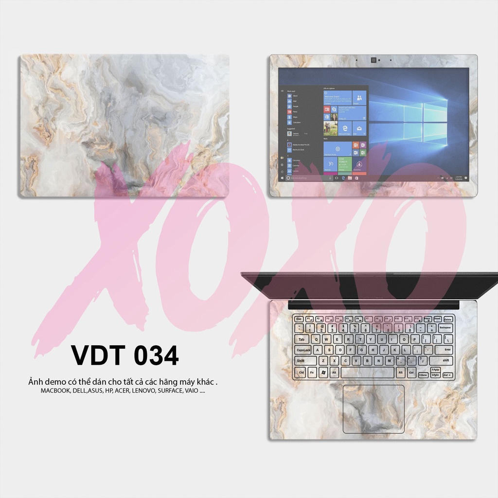 Miếng Dán Skin Laptop Mẫu Vân Đá - Decal Dán cho Dell, Hp, Asus, Lenovo, Acer, MSI, Surface,Vaio, Macbook