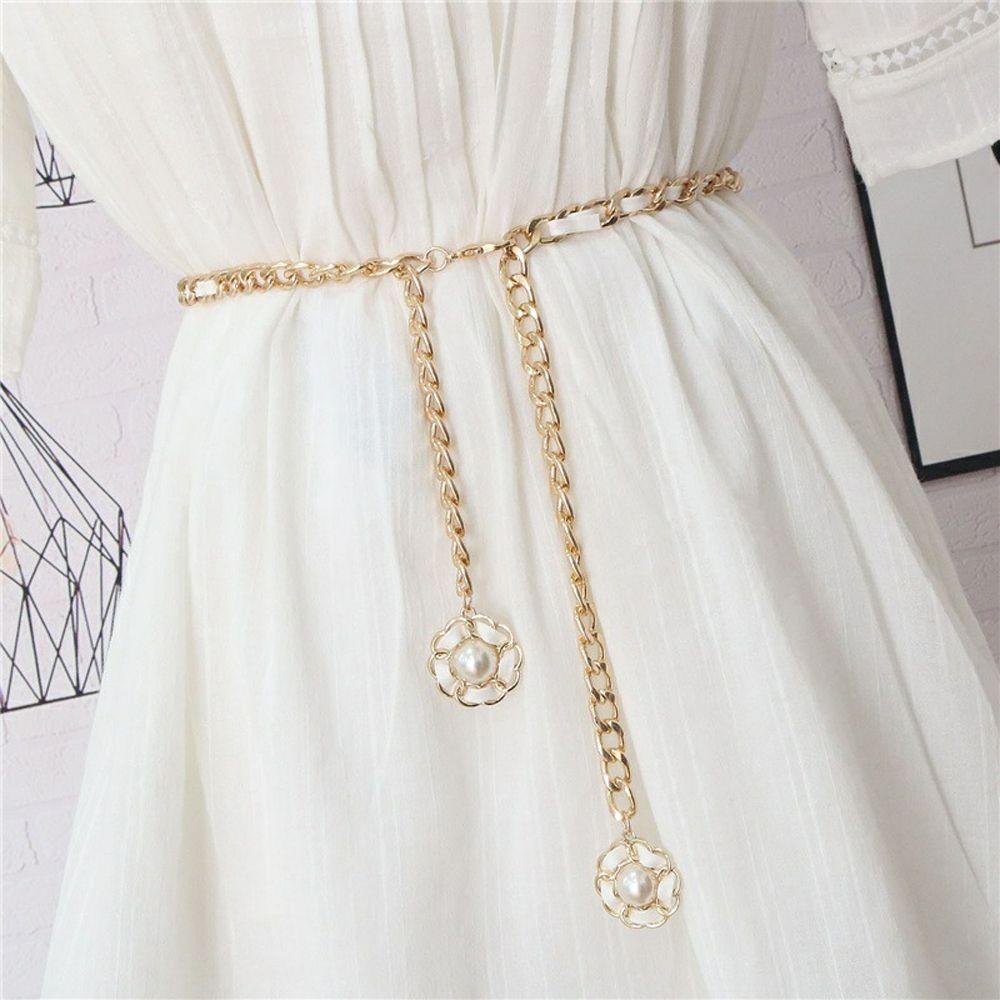 Thắt Lưng Dây Xích Phối Tua Rua Hình Hoa Phong Cách Punk Thanh Lịch Kiểu Mới Cho Nữ