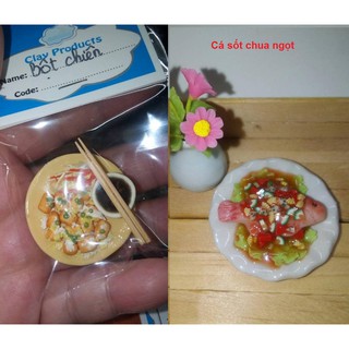 Móc khóa/ Hích tủ lạnh Món ăn mini làm từ đất sét nhật