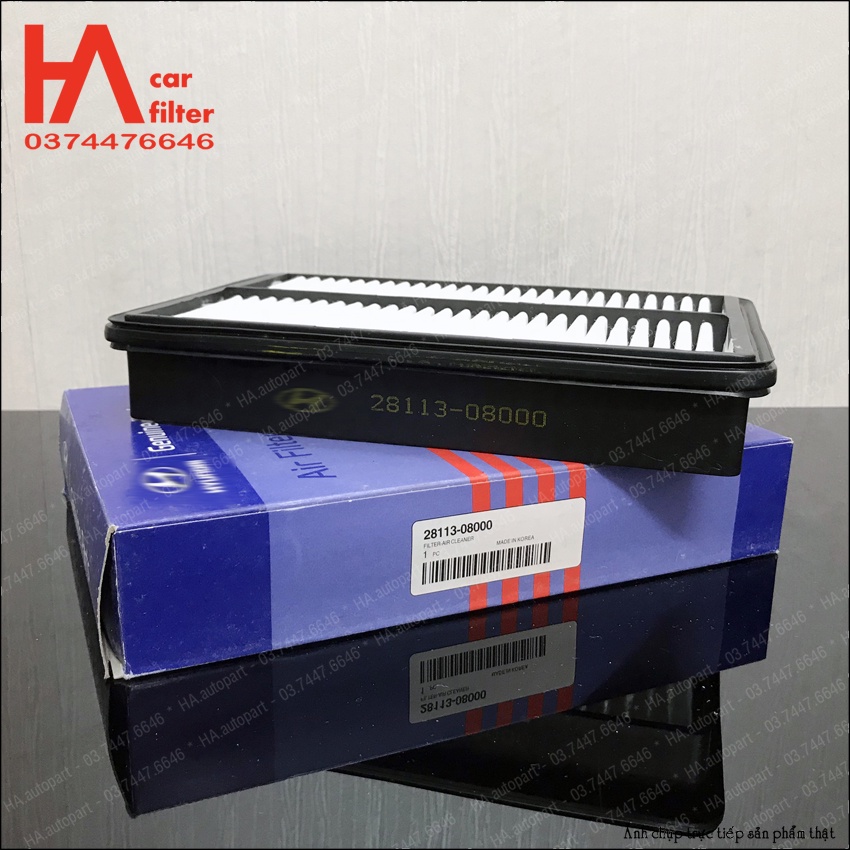 Lọc gió động cơ Tucson đời 2004 - 2009, Sportage đời 2004 - 2010. Mã phụ tùng 28113-08000