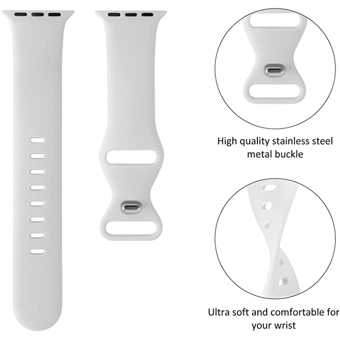 Dây Đeo Đồng Hồ Bằng Silicone Mềm Cho iWatch Ultra 8 7 6 5 4 3 49mm 45mm 41mm 44mm 40mm