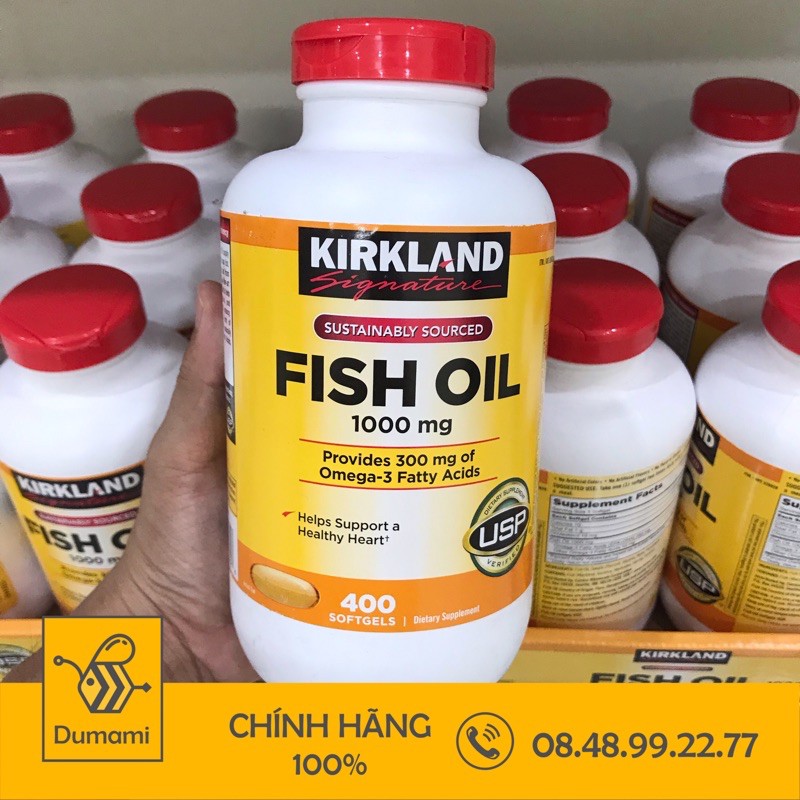 Omega 3 Fish Oil 1000mg Kirkland Của Mỹ hộp 400 viên | BigBuy360 - bigbuy360.vn