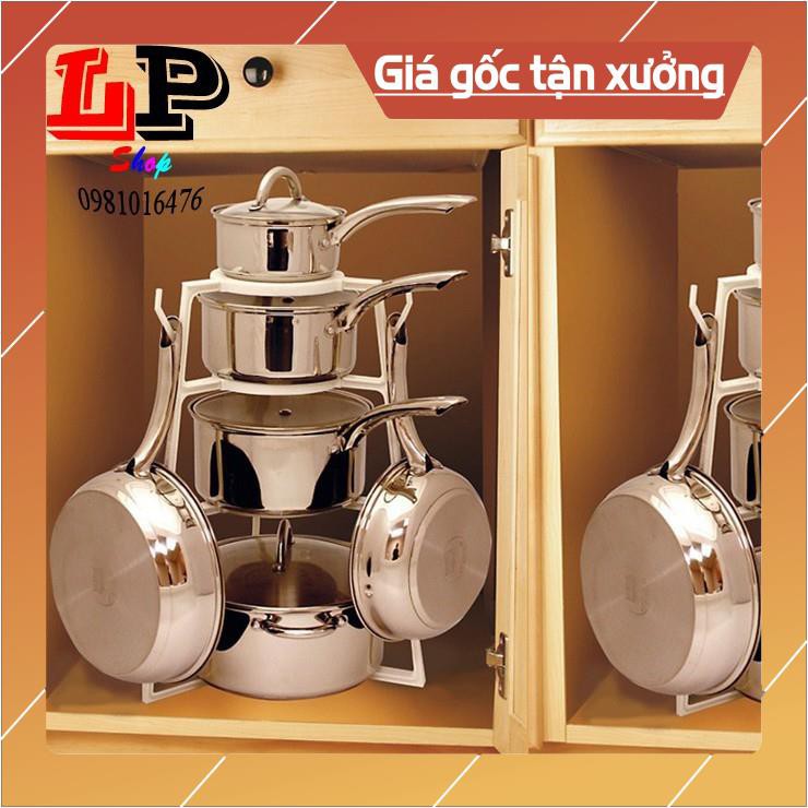 Giá treo xoong, nồi, chảo 4 tầng tiện dụng