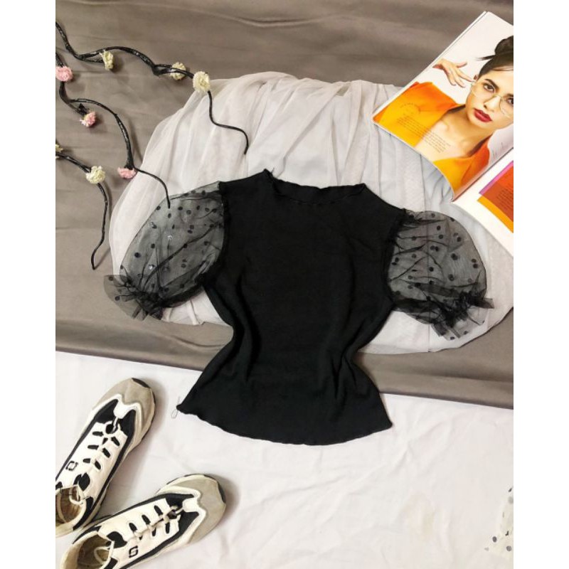 áo croptop phối tay ren | BigBuy360 - bigbuy360.vn