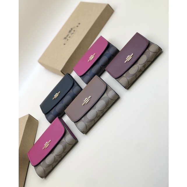 Ví Coach ngắn nắp tròn full box