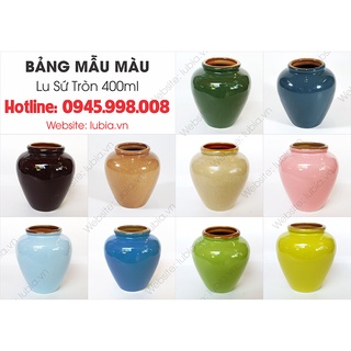 Combo Lu sứ Bát Tràng men bóng dung tích 400ml dùng uống nước, trà sữa, uống bia nhiều màu sắc