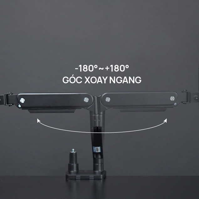Giá đỡ / ARM màn hình Human Motion M8 - Đỡ 2 màn,trong tải 10kg,xoay 180 độ, - Hàng chính hãng
