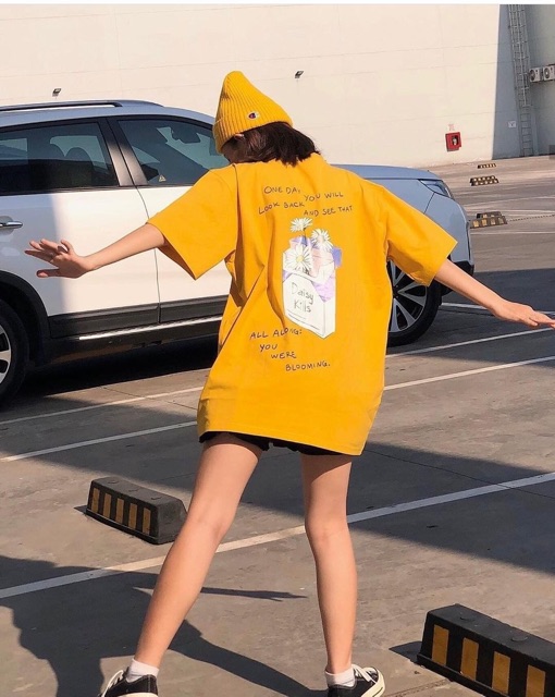 Clip-ảnh thật áo hoa cúc 2 màu (SỈ 29K)tay lỡ form rộng cotton unisex form rộng nam nữ | BigBuy360 - bigbuy360.vn