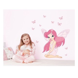 Decal dán tường - giấy dán tường thiên thần hồng