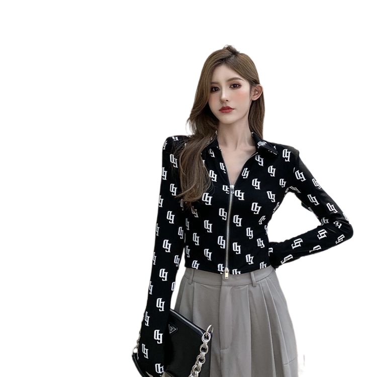 Áo Thun Polo Dáng Ôm Phong Cách Hàn Quốc Thời Trang Mùa Thu Cho Nữ