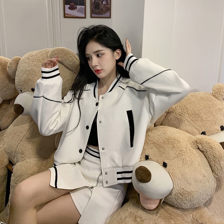 Áo Khoác Bóng Chày Dáng Ngắn Thời Trang Xuân Thu Dành Cho Nữ