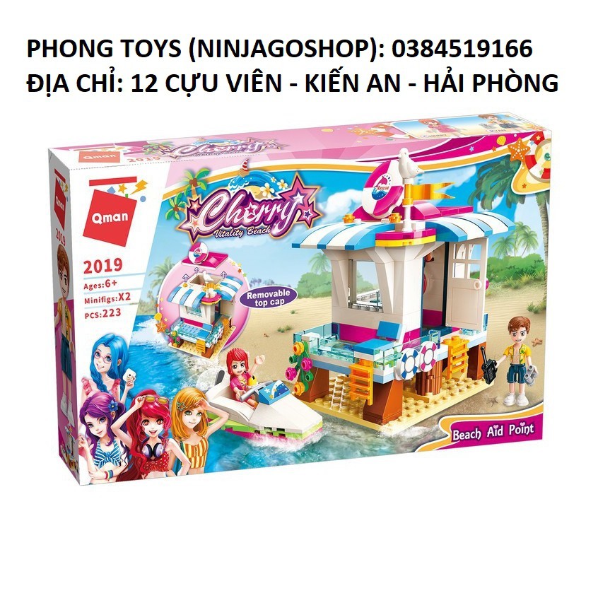 Lắp ráp xếp hình Cherry LEgo Qman 2019 : Ngôi nhà cứu hộ trên biển 229 chi tiết