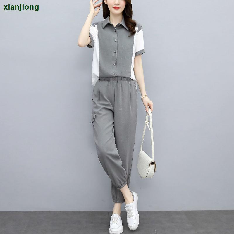 Bộ Quần Áo Tay Ngắn Phong Cách Phương Tây Thời Trang Mùa Hè 2021 Cho Nữ
