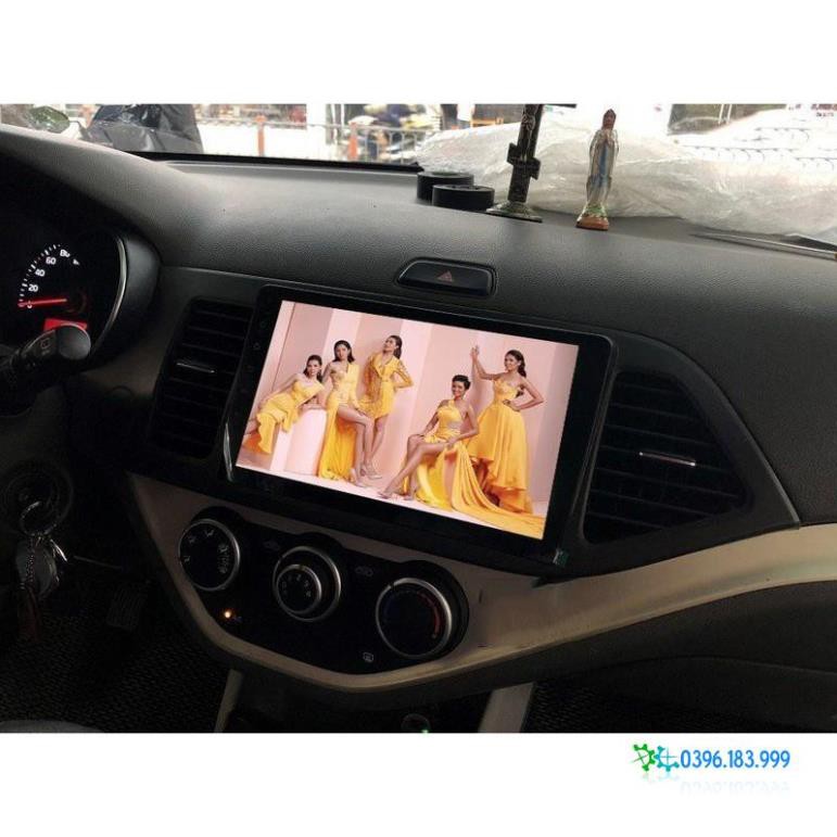 BỘ Màn hình ô tô dvd android 9 inch và mặt dưỡng theo xe kia morning,dùng sim 4G hoặc kết nối-phát wifi GPS đa chức năng
